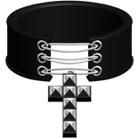 black gothic emo lace-up studded cross choker 3.0