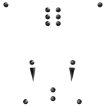 black gothic emo piercing set with angel fangs