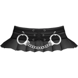 Black Gothic Emo Pleated Handcuffs Skirt 