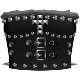 Black Gothic Emo Studded & Spiked Fur Top