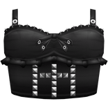 Black Gothic Emo Studded Cross Bow Top