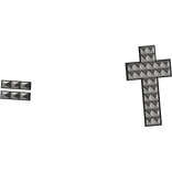 black gothic emo studded cross hair clips