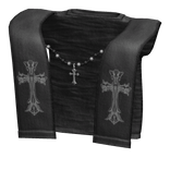 Black Gothic Hoodie Sleeves W Chrome Cross Chain