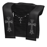 Black Gothic Hoodie Sleeves W Chrome Cross Chain