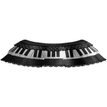 black gothic piano lace ruffled skirt