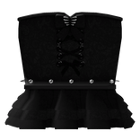 Black Gothic Ribbed Heart Corset Dress