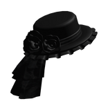 black gothic rose mini hat w/ side ruffles