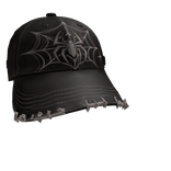 Black Gothic Spider Web Y2K Cap