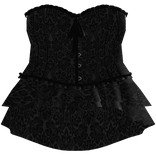♰ black gothic victorian lacey veiled corset dress
