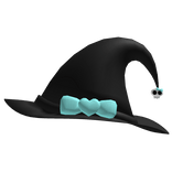 black gothic witch hat halloween cyan bow