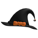 black gothic witch hat halloween orange bow