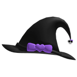 black gothic witch hat halloween purple bow