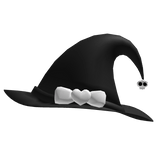 black gothic witch hat halloween white bow