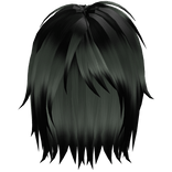 Black Green Emo Messy Parted Boy Hair