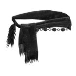 Black Grunge Dark Emo Ornamental Waist Cloth Scarf