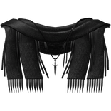 Black Grunge Distressed Scarf With Dagger