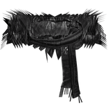 Black Grunge Fur Neck Chrome Scarf