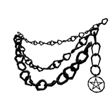 black grunge pentagram waist chain charm 1.0