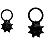 Black Grunge Spike Ball Earrings 