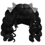 Black Gyaru Pigtails w/ Bows