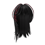 Black Hair With a Red Racoon Tail Gyaru Emo