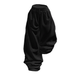 Black Half Raised Baggy Sweatpants