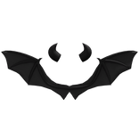 Black Halloween Vampire Wings + Horns Combo