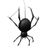 black hanging spider (left)