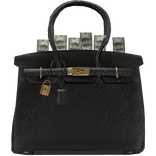 Black Hermes Birkin Bag w Money (Gold)