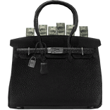 Black Hermes Birkin Bag w Money (Sliver)