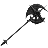 Black Huge Spiked Battle Axe