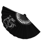 black japanese dragon bamboo folding doma fan