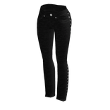 Black Jeans With Side Button Accent
