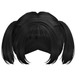 Black kawaii anime hime pigtails