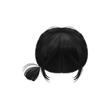 black kawaii cute low side bun braid messy bangs