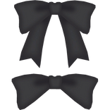 black kawaii neko maid bow chairclips