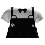black kawaii panda overalls