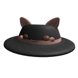 Black Kitty Straw Hat