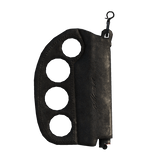 Black knuckle lighter case in distressed leather