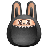 Black Labubu Monster Plushie Hood