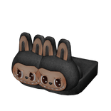 Black Labubu Monster Plushie Slippers