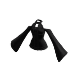 Black Lace Up Top Goth Long Sleeves Halloween Y2K