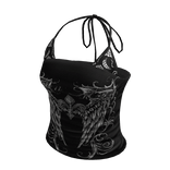 Black Laced Goth Emo Y2K Punk Top