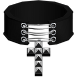 black laced gothic emo studded cross choker 3.0