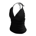 Black Laced Halter Top
