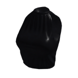 Black latex halter crop top