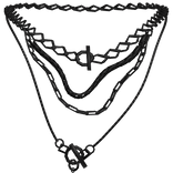 black layered chain necklaces