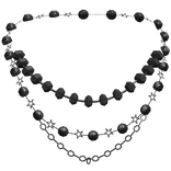 black layered star necklaces