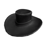 Black Leather Cowboy Outback Hat