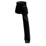 Black Leather Goth High-Waisted One-Leg Shorts-Pan